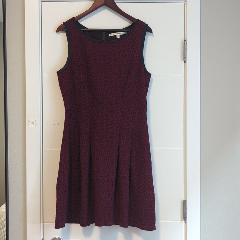 Max Studio Red Purple Black Dress Sleeveless Holiday Size L Large